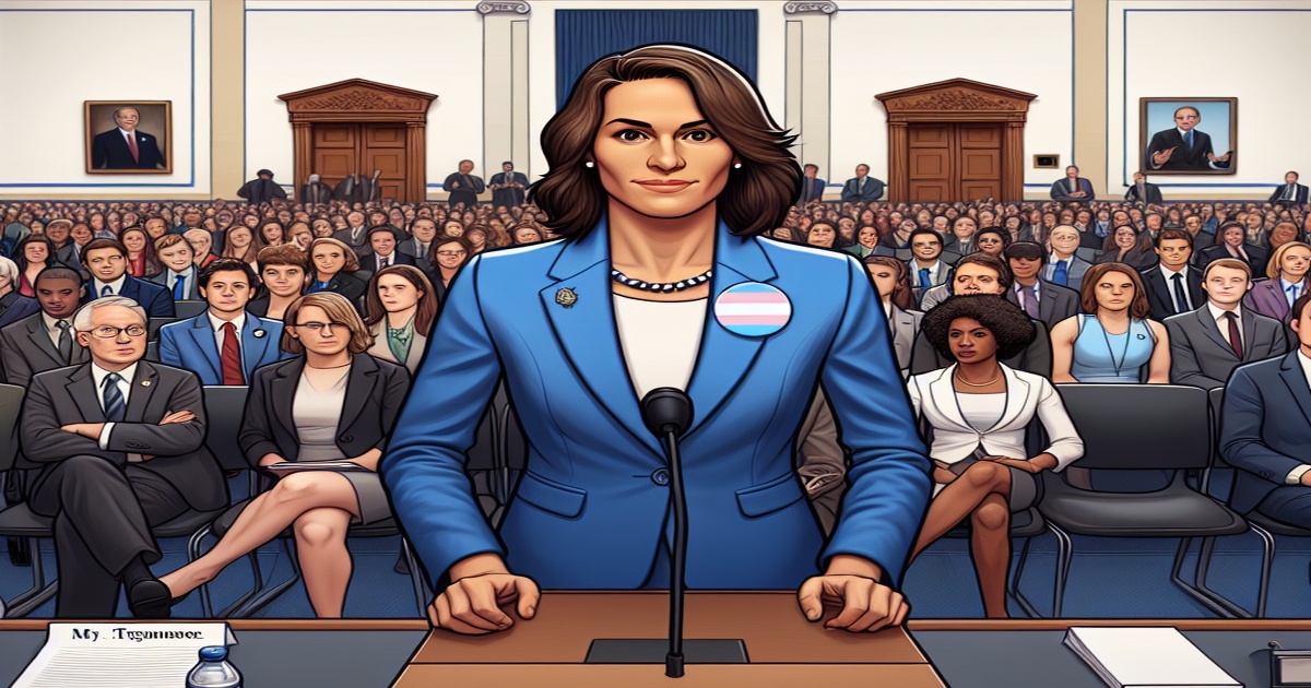 Main image to the post "House Hearing Abruptly Ends After GOP Chair Misgenders Trans Congresswoman Sarah McBride"