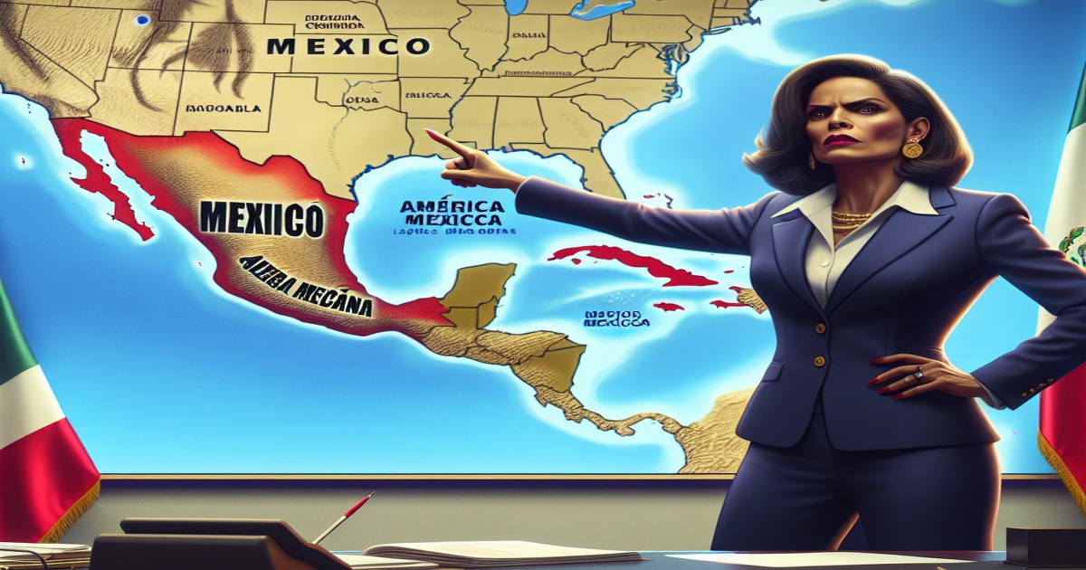 Main image to the post Mexico's Sheinbaum Slams Google for Gulf of Mexico Name Change, Proposes "América Mexicana" Map