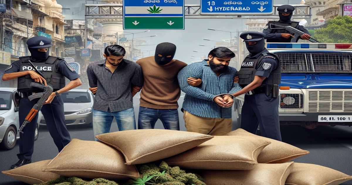 Main image to the post Hyderabad Police Intercept 160 kg of Ganja, Arrest Three Suspects