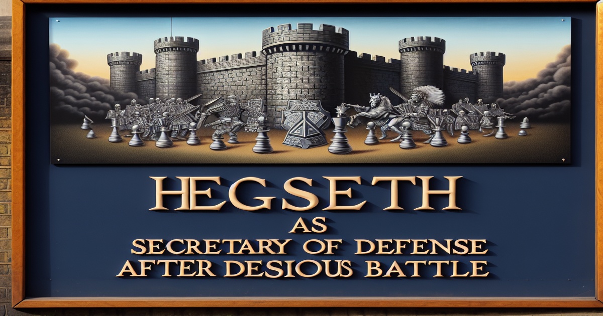 Hegseth Confirmed as Secretary of Defense After Contentious Battle