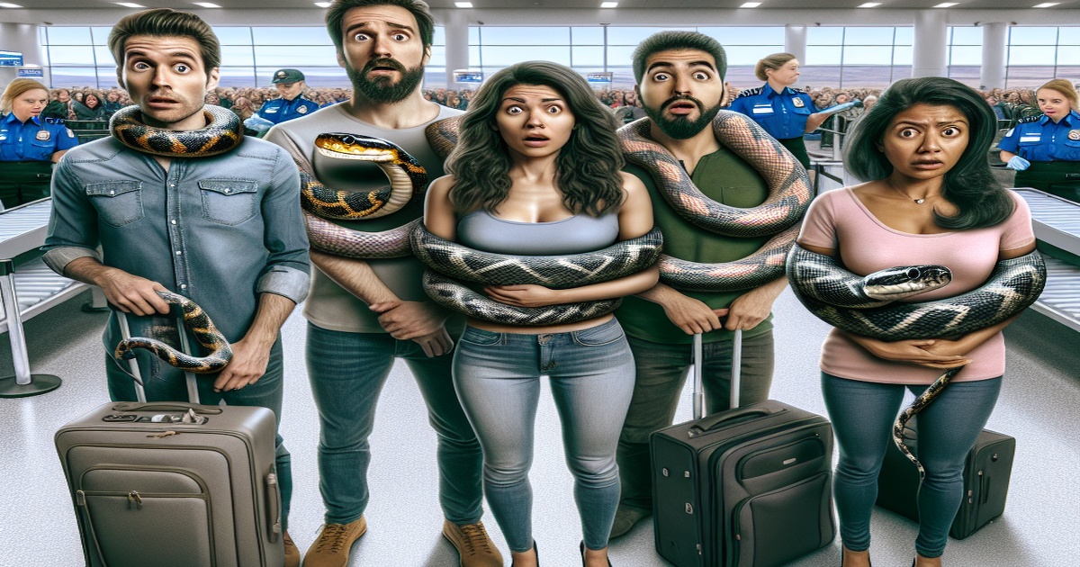 Main image to the post Four Travelers Caught with Snakes Hidden in Underwear