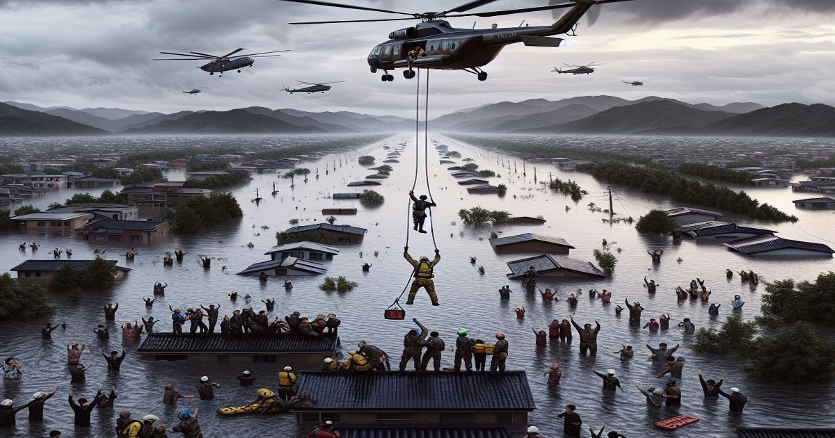 Main image to the post Airlift Rescue Operations Save Thousands Amid North Korean Flooding