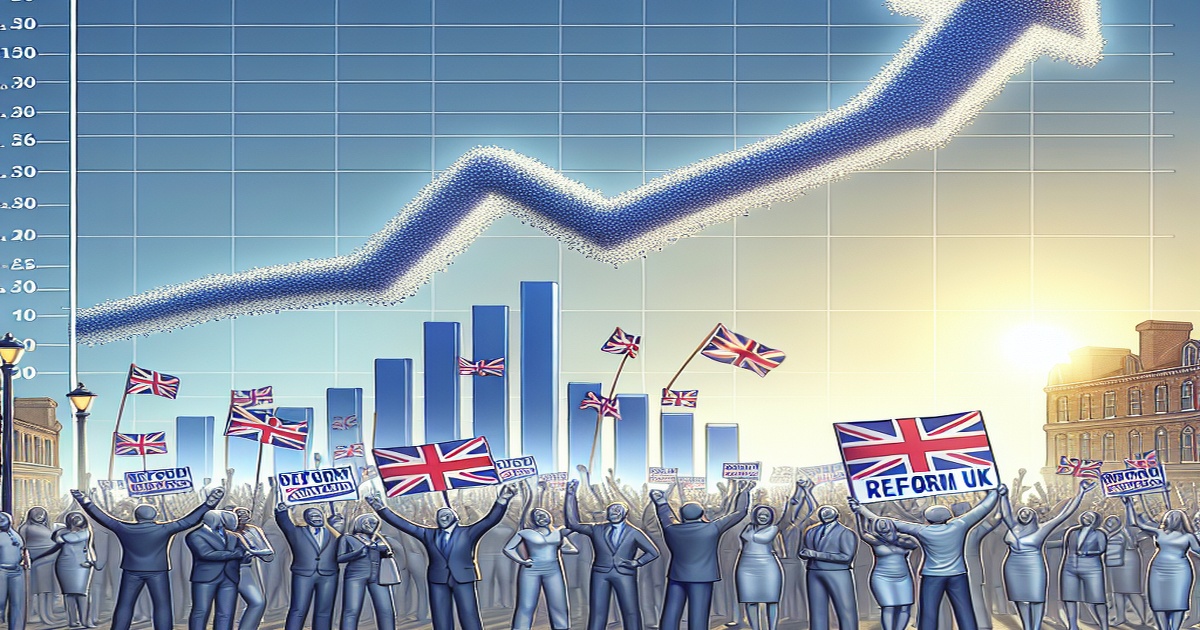 Main image to the post Reform UK Surges to Top of Polls, Farage Urges Voters to Join the "Winning Team