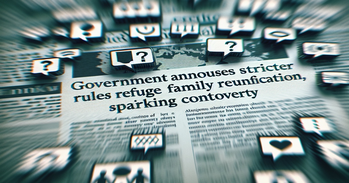Government Announces Stricter Rules for Refugee Family Reunification, Sparking Controversy