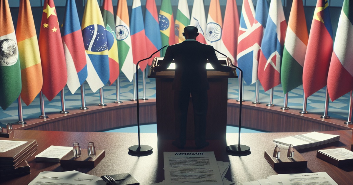 Main image to the post Putin Addresses BRICS Summit Amidst Arrest Warrant and Trade Tensions