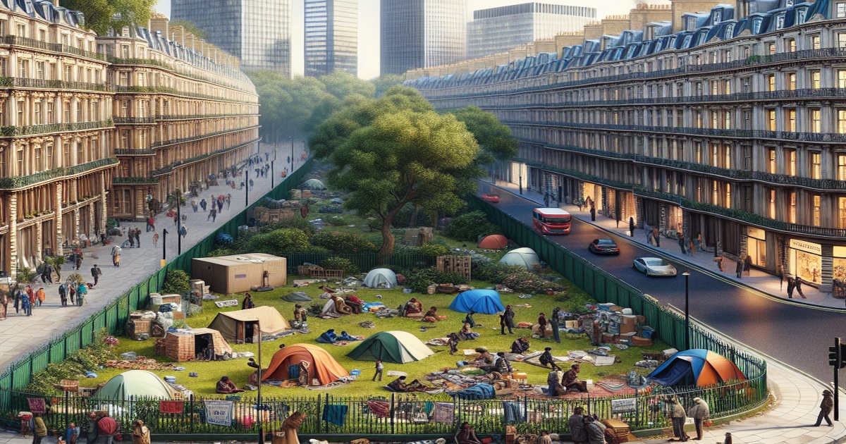 Main image to the post Migrant Camp Controversy on London's Exclusive Park Lane