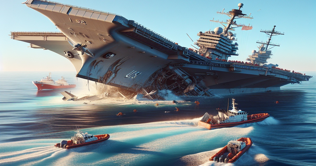 Main image to the post U.S. Navy Aircraft Carrier Collides with Merchant Vessel in Mediterranean Sea