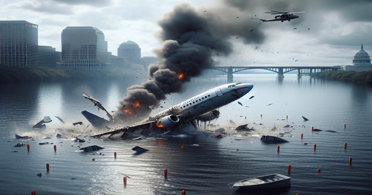 Main image to the post US Plane Crashes in Potomac After Helicopter Collision, Killing 18