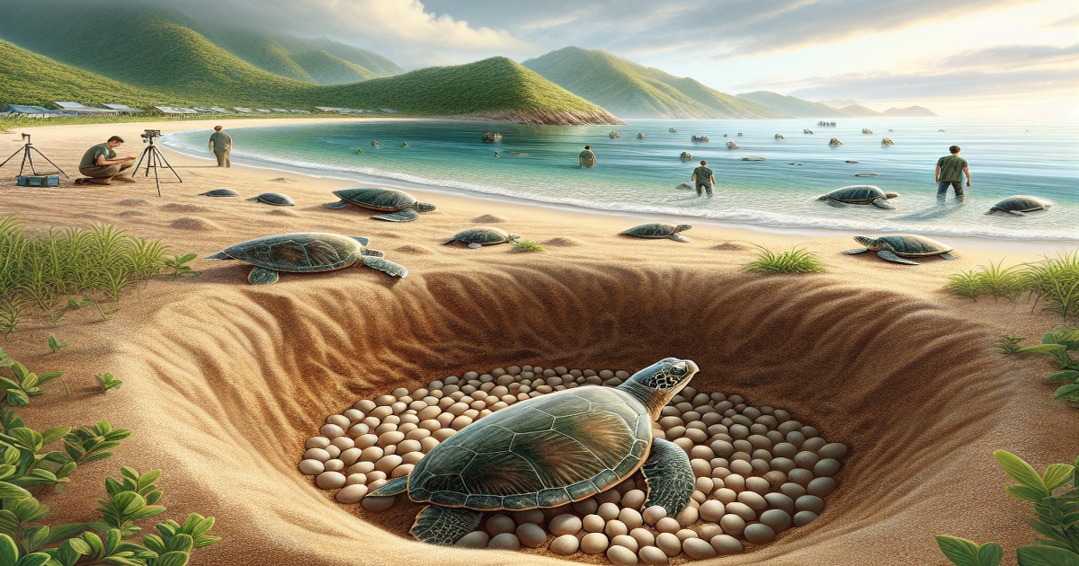 Main image to the post New Green Sea Turtle Nesting Site Discovered in South China Sea, Boosting Conservation Efforts