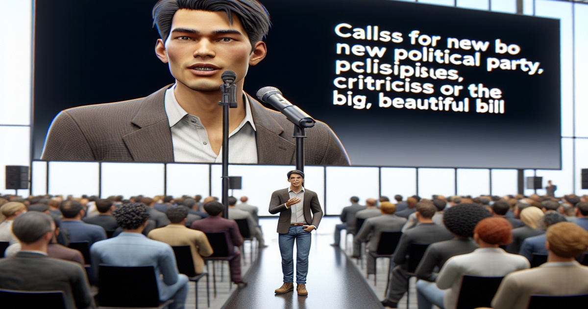 Main image to the post Musk Calls for New Political Party, Criticizes Trump's "Big, Beautiful Bill