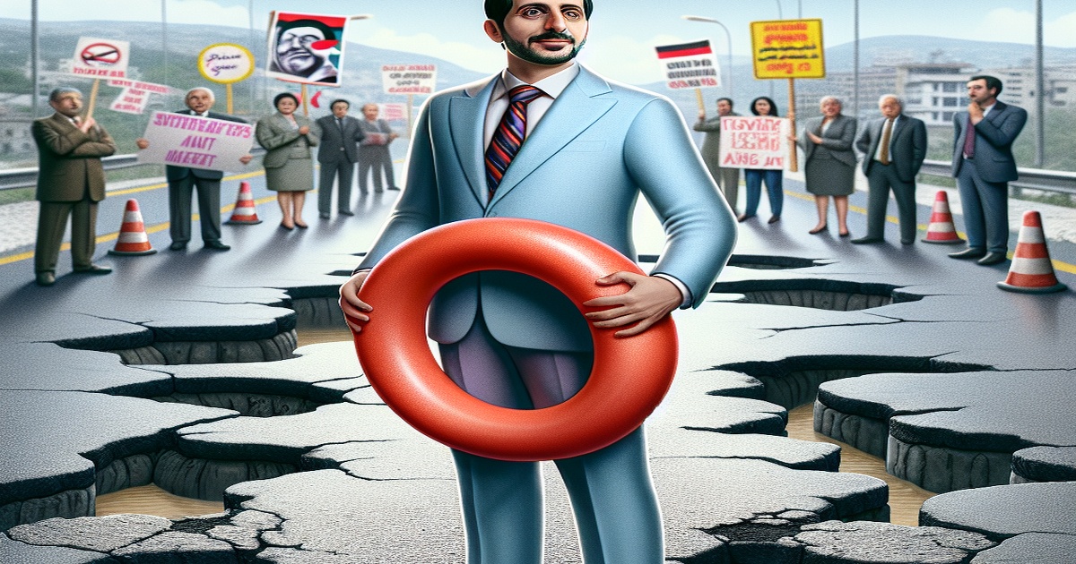 Main image to the post Lib Dem Leader Uses Rubber Ring to Protest Road Conditions, Criticizes Conservatives