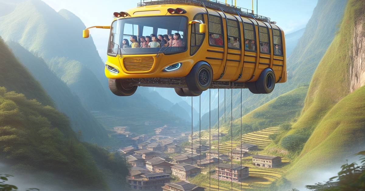 Main image to the post The "Aerial School Bus" for Nizhuhe Village Children