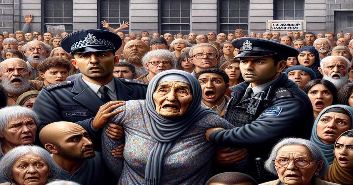 Main image to the post A Grandmother Arrested for Offering to Talk, Sparking Concerns About Illiberalism and Censorship