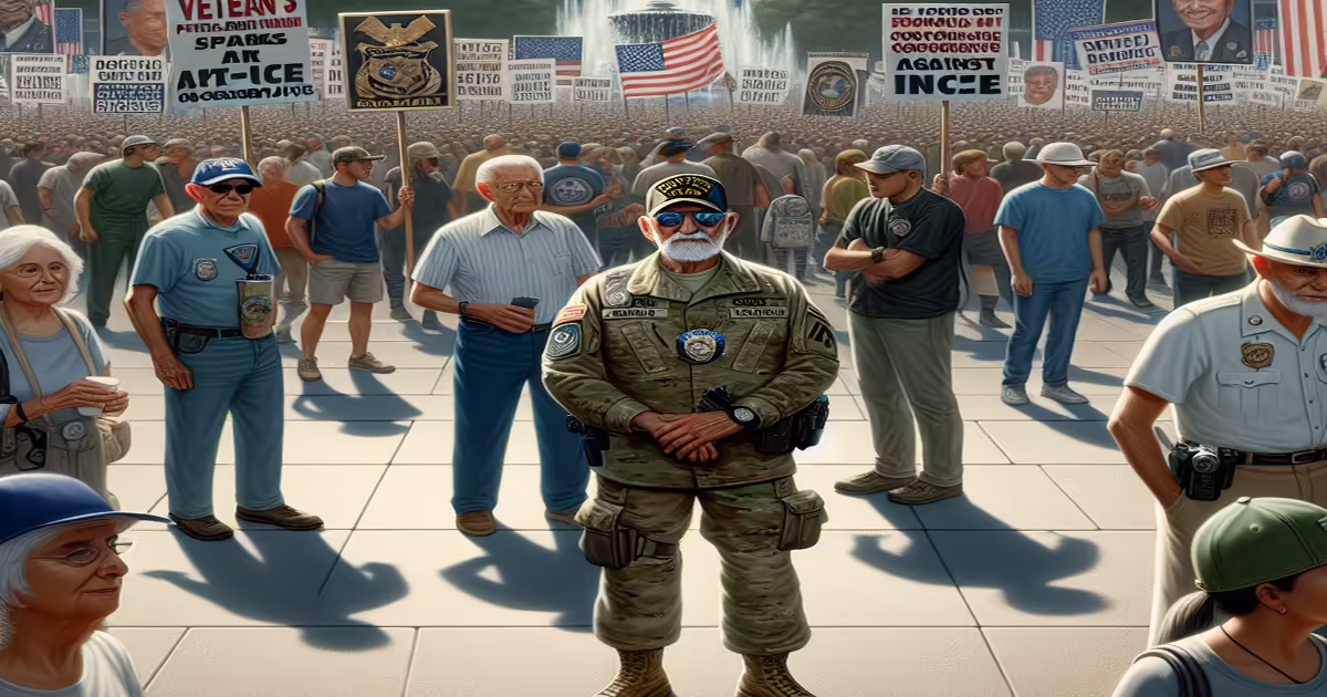 Main image to the post Veteran's Anti-ICE Protest Sparks Controversy Among Conservatives