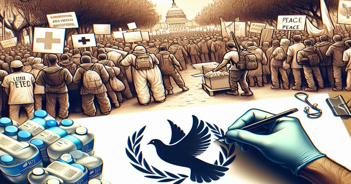 Main image to the post Aid Crisis in Gaza, Syrian Emblem Unveiled, and Protests Erupt