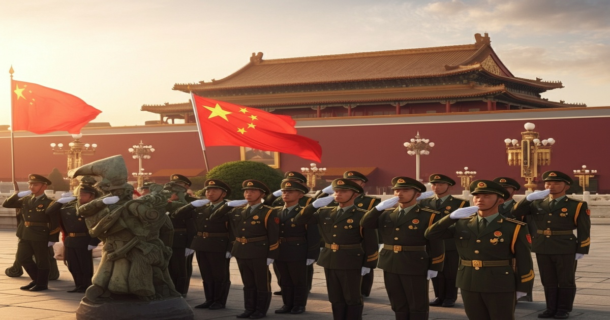Chinese Soldiers Commemorate 80th Anniversary of War Victory at Tian'anmen Square