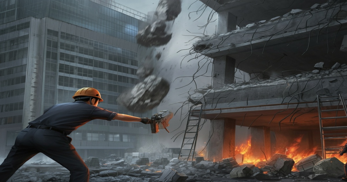Main image to the post Security Guard Injured by Falling Concrete at Tokyo Demolition Site