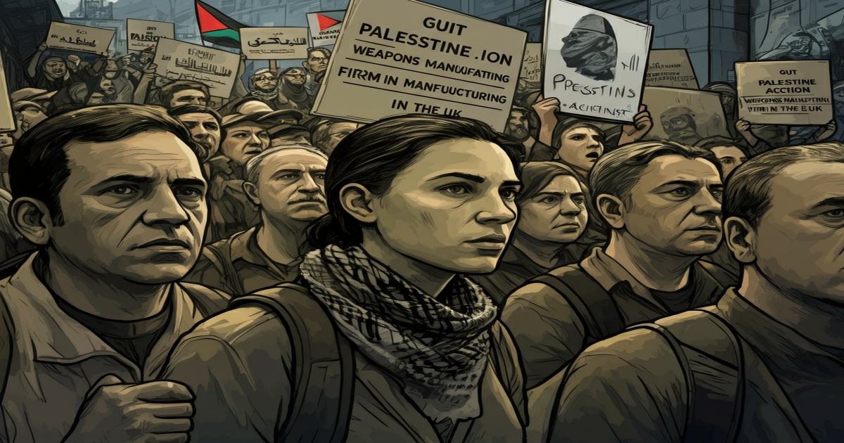 Main image to the post Palestine Action Protests Against Weapons Manufacturing Firm in the UK