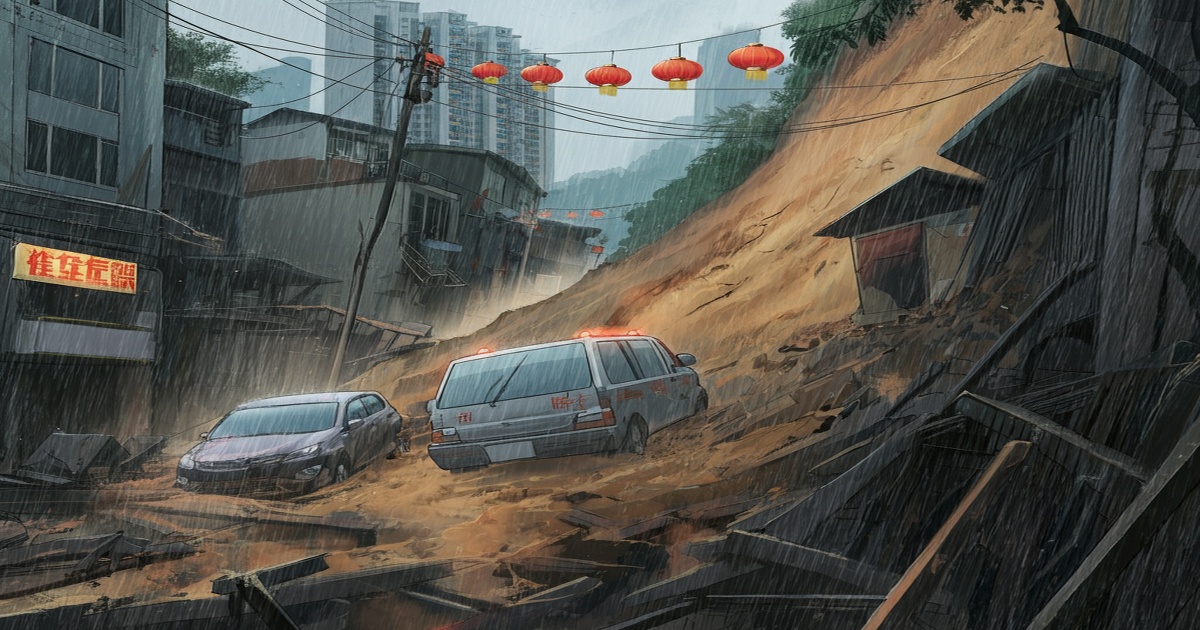 Main image to the post Landslide in Guangzhou Causes Damage and Traps Residents Amid Heavy Rain