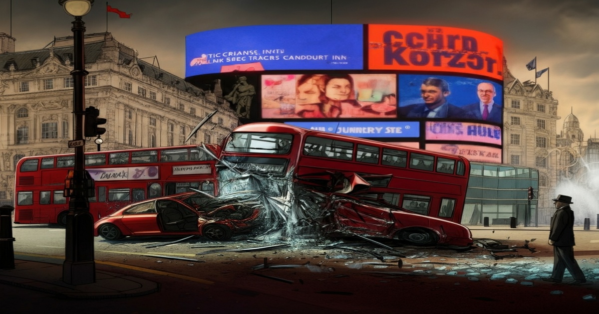 Main image to the post Car Crashes into Piccadilly Circus Landmark, Injuring Two