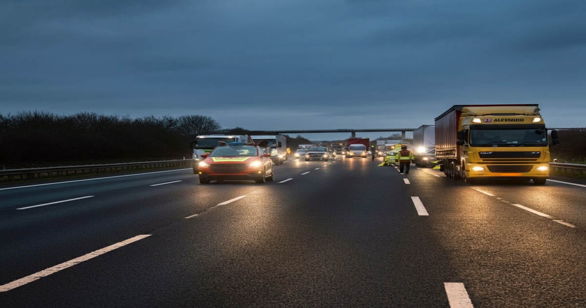 Main image to the post M62 Shut Down Near Rishworth Moor Following Serious Collision Involving Truck and Car