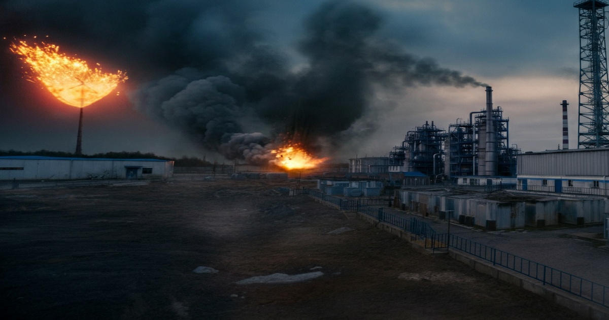 Main image to the post Ukrainian Drone Strike Hits Russian Oil Refinery in St. Petersburg