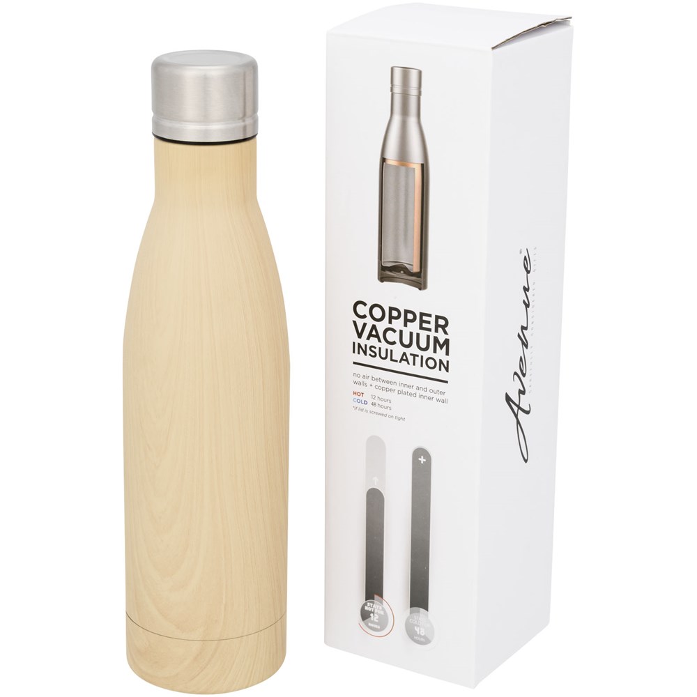 Vasa 500 ml hout-look koper vacuüm geïsoleerde drinkfles