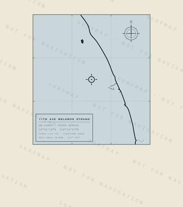 11th Ave Melkbos Strand chart, the full artwork printed on the back