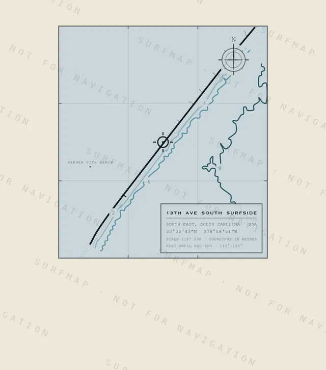 13th Ave South Surfside chart, the full artwork printed on the back