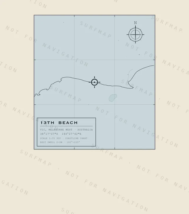 13th Beach chart, the full artwork printed on the back