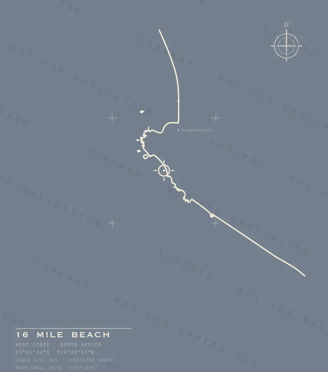 16 Mile Beach chart, the full artwork printed on the back