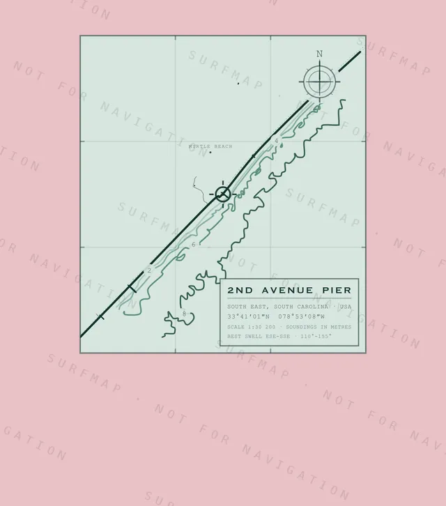 2nd Avenue Pier chart, the full artwork printed on the back