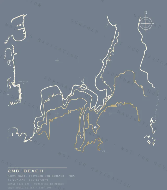 2nd Beach chart, the full artwork printed on the back