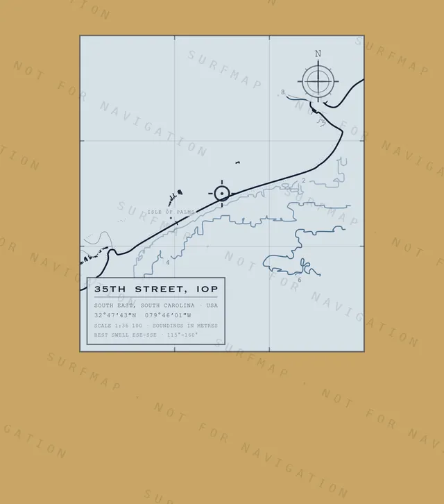35th Street, IOP chart, the full artwork printed on the back