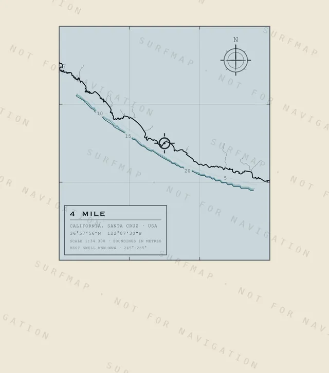 4 Mile chart, the full artwork printed on the back
