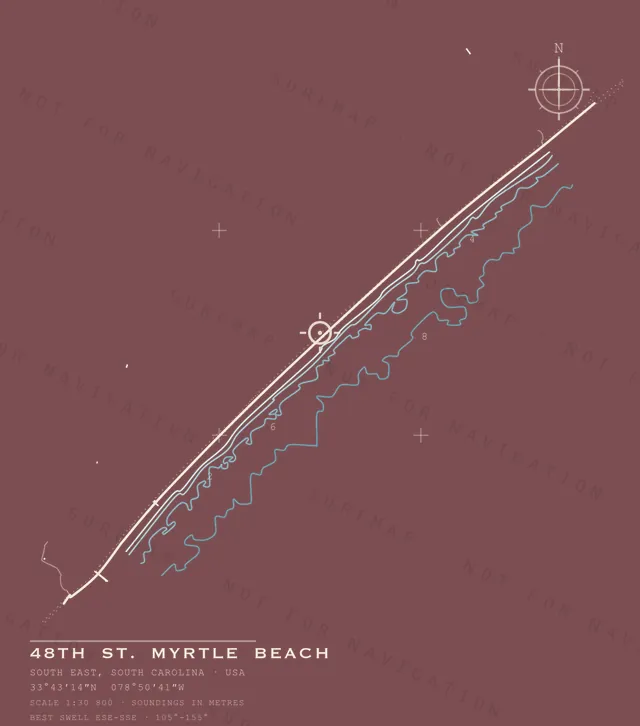 48th St. Myrtle Beach chart, the full artwork printed on the back