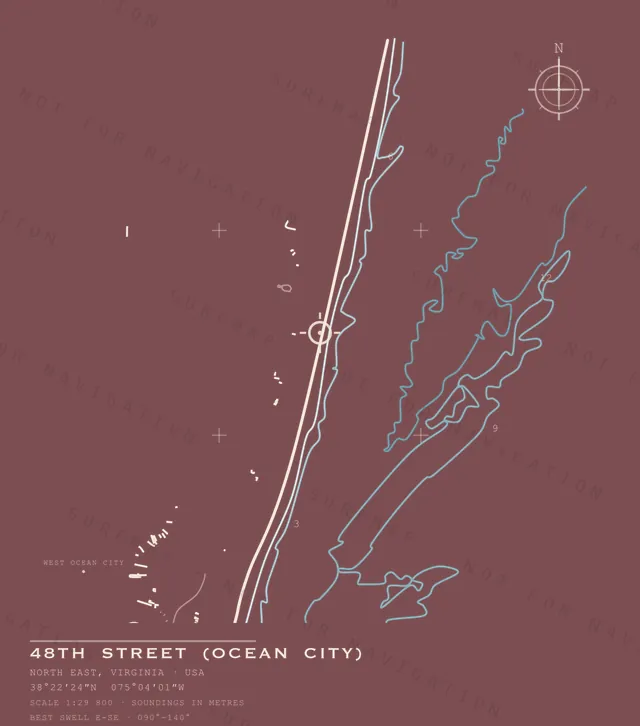 48th Street (Ocean City) chart, the full artwork printed on the back