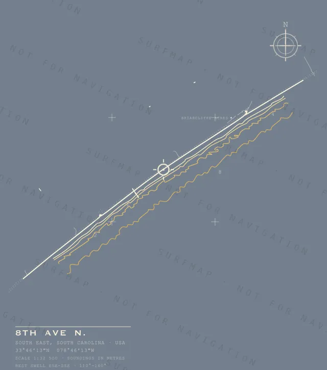 8th Ave N. chart, the full artwork printed on the back