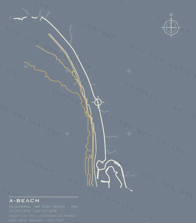 A-Beach chart, the full artwork printed on the back