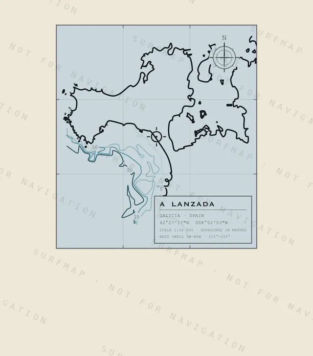 A Lanzada chart, the full artwork printed on the back