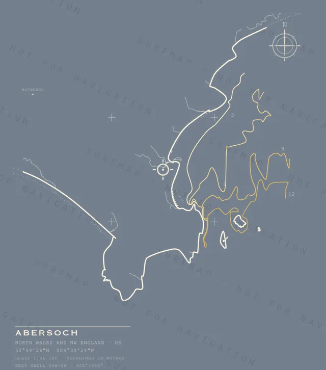 Abersoch chart, the full artwork printed on the back