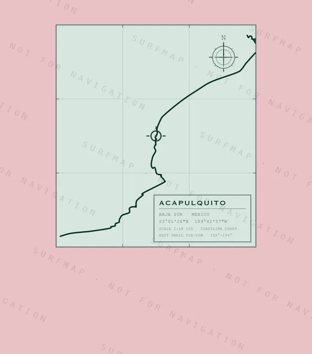 Acapulquito chart, the full artwork printed on the back