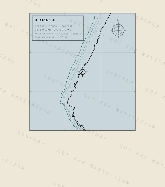 Adraga chart, the full artwork printed on the back