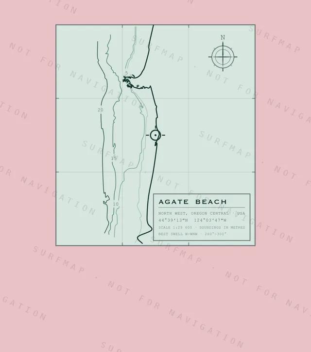 Agate Beach chart, the full artwork printed on the back