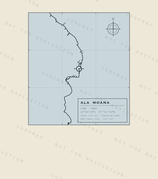 Ala Moana chart, the full artwork printed on the back
