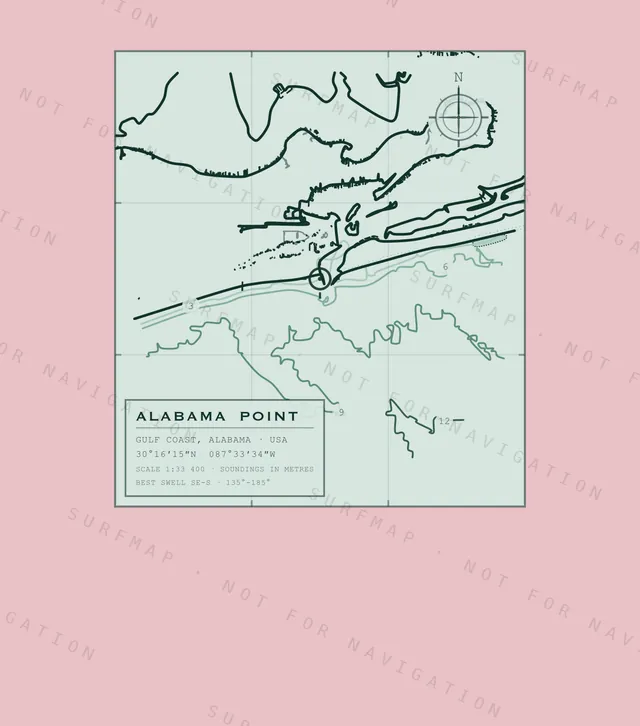Alabama Point chart, the full artwork printed on the back