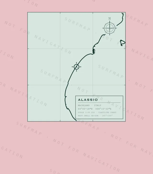 Alassio chart, the full artwork printed on the back