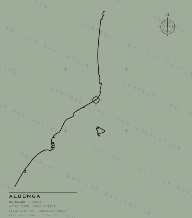 Albenga chart, the full artwork printed on the back