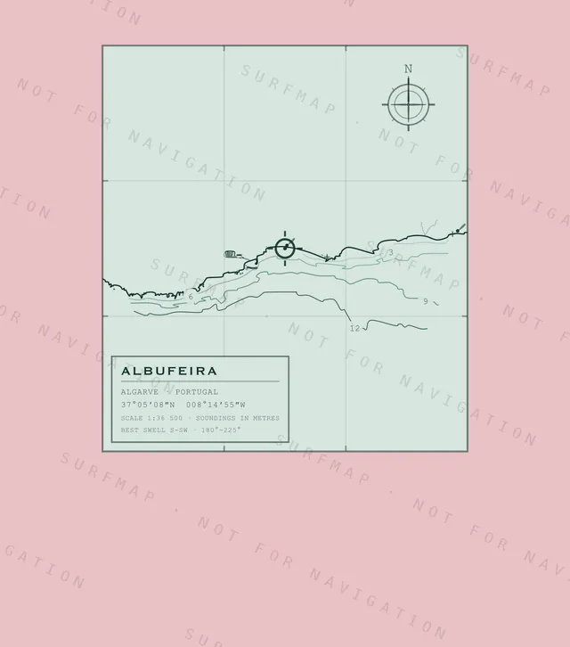 Albufeira chart, the full artwork printed on the back