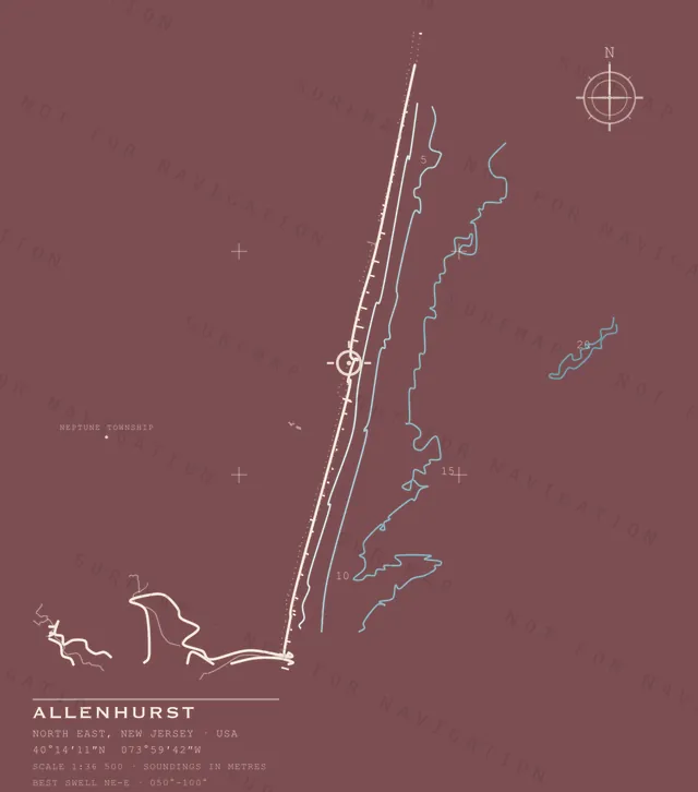 Allenhurst chart, the full artwork printed on the back